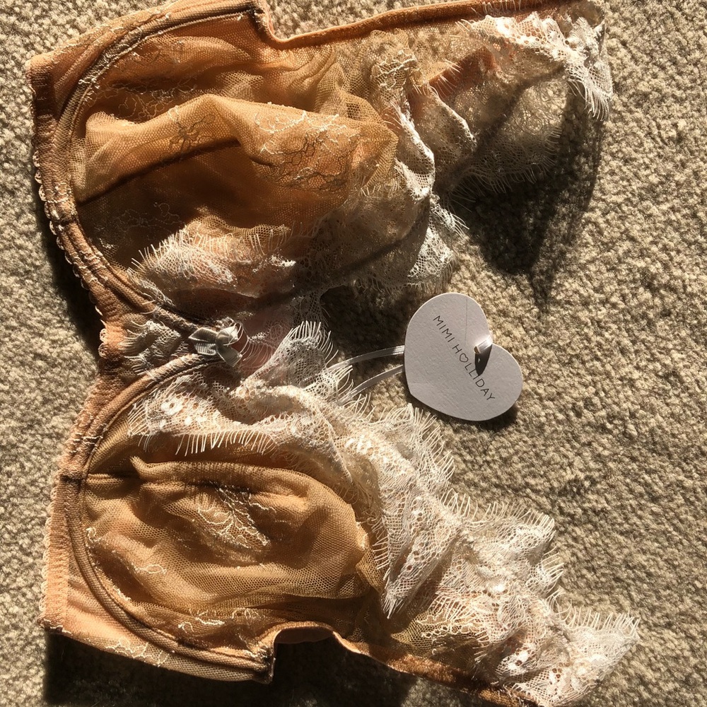 NWT Mimi Holliday lacy tan bra in size 32FF